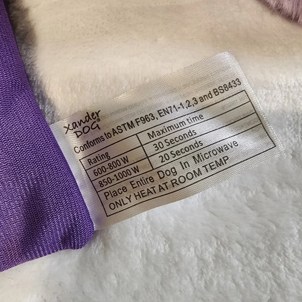 Xander Dog Aromatherapy Plush Microwaveable Comfort Therapy Lavender EUC